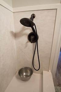 Cultured Marble Doggie Shower with water bowl